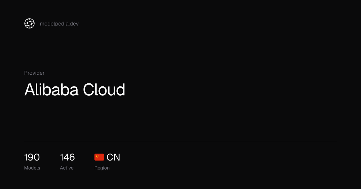 Alibaba Cloud Models — modelpedia