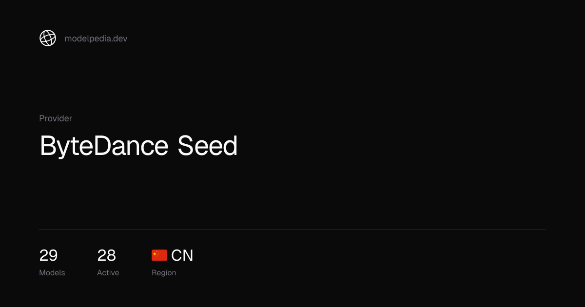 ByteDance Seed Models — modelpedia